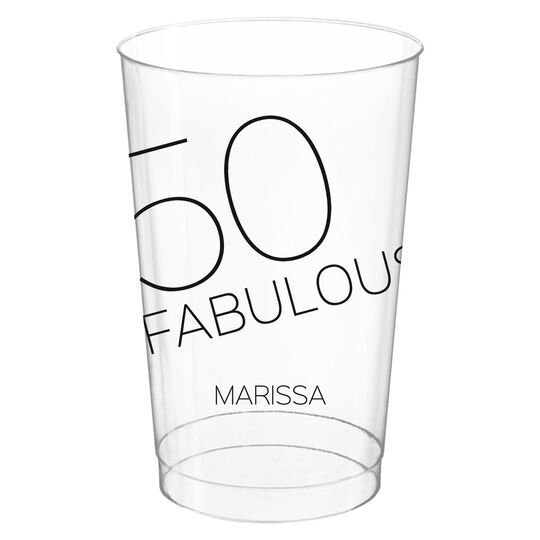 50 & Fabulous Clear Plastic Cups